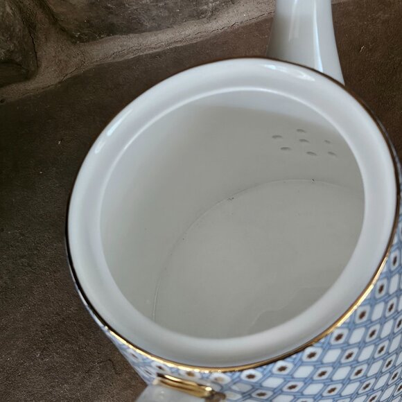 Lomonosov Imperial Bone China Porcelain Teapot Azure Gold - Picture 8 of 10